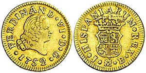 1752. Fernando VI. Madrid. JB. 1/2 escudo. ... 