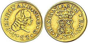 1753. Fernando VI. Sevilla. PJ. 1/2 escudo. ... 
