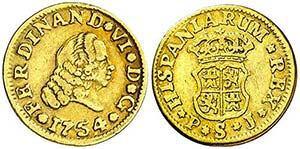 1754. Fernando VI. Sevilla. PJ. 1/2 escudo. ... 