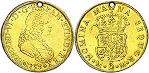 1759. Fernando VI. México. MM. 4 escudos. ... 