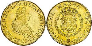 1759. Fernando VI. Lima. JM. 8 escudos. (AC. ... 