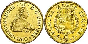 1750. Fernando VI. Santiago. J. 8 escudos. ... 