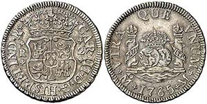 1765. Carlos III. México. M. 2 reales. (AC. ... 