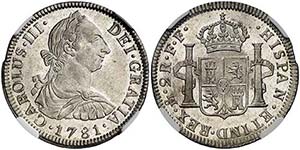 1781. Carlos III. México. FF. 2 reales. ... 