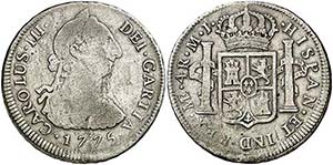 1775. Carlos III. Lima. MJ. 4 reales. (AC. ... 