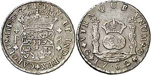 1762. Carlos III. Guatemala. P. 8 reales. ... 