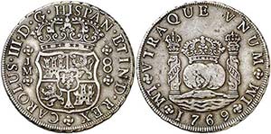 1769. Carlos III. Lima. JM. 8 reales. (AC. ... 