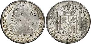 1783. Carlos III. México. FF. 8 reales. ... 