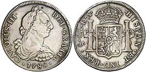 1788. Carlos III. Santiago. DA. 8 reales. ... 