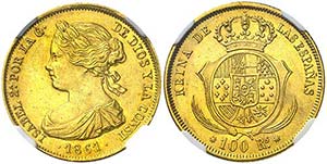 1861. Isabel II. Sevilla. 100 reales. (AC. ... 