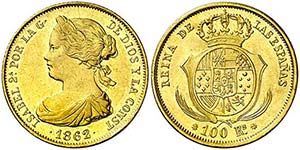 1862. Isabel II. Sevilla. 100 reales. (AC. ... 