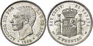 1885*1885 Alfonso XII. MSM. 5 pesetas. (AC. ... 