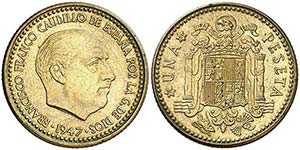 1947*E51. Franco. 1 peseta. (AC. 152). 3,36 ... 