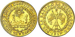 1819. Chile. Santiago. FD. 8 escudos. (Fr. ... 
