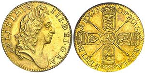 1701. Gran Bretaña. Guillermo III. 1/2 ... 