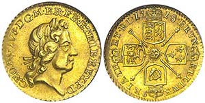 1718. Gran Bretaña. Jorge I. 1/4 guinea. ... 