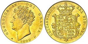 1828. Gran Bretaña. Jorge IV. 1/2 libra. ... 