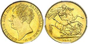 1823. Gran Bretaña. Jorge IV. 2 libras. ... 