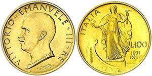 1931. Italia. Víctor Manuel III. 100 liras. ... 