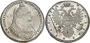 1734. Rusia. Ana. Kadashevsky. 1 rublo. (Kr. ... 