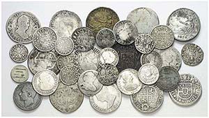 Lote de 34 monedas españolas, la mayoría ... 