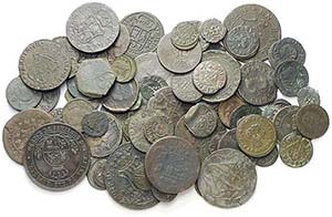Lote de 197 monedas en cobre, casi todas ... 
