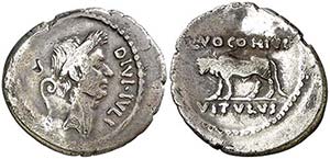 (40 a.C.). Julio César. Denario. (Spink ... 