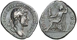 (121-123 d.C.). Adriano. Denario. (Spink ... 