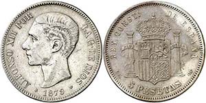 1879*1879. Alfonso XII. EMM. 5 pesetas. (AC. ... 
