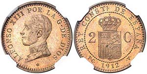 1912. Alfonso XIII. PCV. 2 céntimos. (AC. ... 