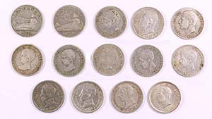 1869 a 1926. 50 céntimos. Lote de 14 ... 