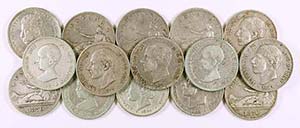 1869 a 1905. 2 peseta. Lote de 15 monedas, ... 