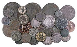 Lote de 30 monedas de diversas épocas casi ... 