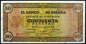 1938. Burgos. 50 pesetas. (Ed. D32) (Ed. ... 