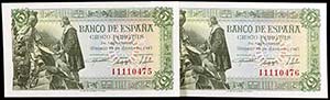 1945. 5 pesetas. (Ed. D50a) (Ed. 449a). 15 ... 