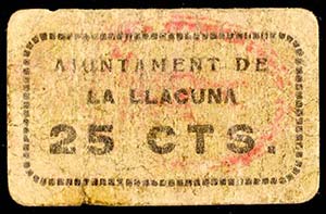 La Llacuna. 25 céntimos. (T. 1501). ... 