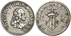 1759. Carlos III. Valencia. Medalla de ... 