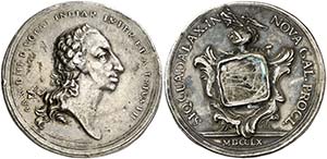 1760. Carlos III. Guadalajara. Medalla de ... 