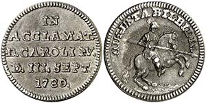 1789. Carlos IV. Calatayud. Medalla de ... 