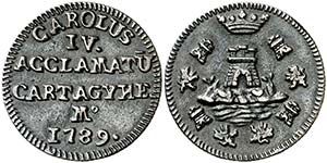1789. Carlos IV. Cartagena. Medalla de ... 