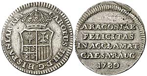 1789. Carlos IV. Zaragoza. Medalla de ... 