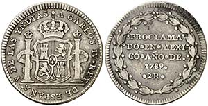 1789. Carlos IV. México. 2 reales. Medalla ... 