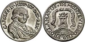 1789. Carlos IV. Montevideo. Medalla de ... 