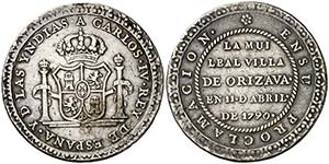 1790. Carlos IV. Orizaba. Medalla de ... 