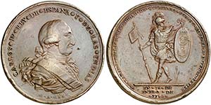 1790. Carlos IV. Querétaro. Medalla de ... 