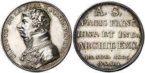 1806. Carlos IV. Osma a Godoy. Medalla. ... 