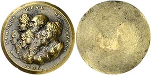 1808. Carlos IV. Familia real. Medallón. ... 