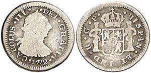 1772. Carlos III. Guatemala. P. 1/2 real. ... 