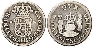 1761. Carlos III. Lima. JM. 1/2 real. (AC. ... 
