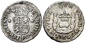 1764. Carlos III. Lima. JM. 1/2 real. (AC. ... 